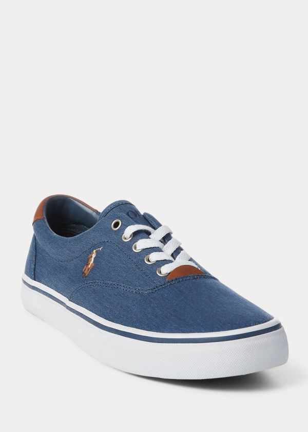 Zapatillas Polo Ralph Lauren Hombre Azul Marino - Thorton Washed Twill - GBFTR3698